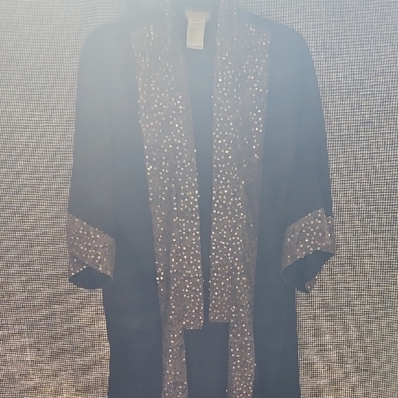 Free People Black Sequin Jacket - Picture 1 of 3